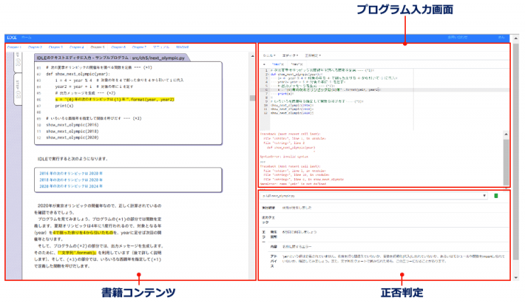 実際にプログラムのコードをキー入力し、プログラムを実行します。 実際にプログラムのコードをキー入力し、プログラムを実行します。